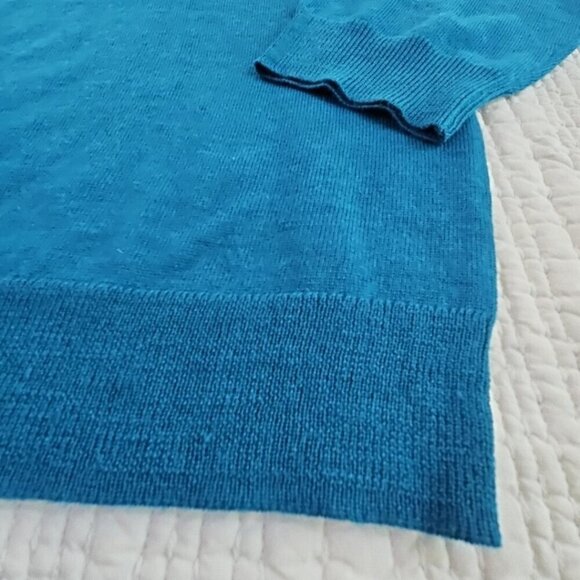 Club Room Merino Blend Oeko-Tex V-Neck Sweater Men's XXL Majestic Teal NWT NEW - Picture 2 of 16